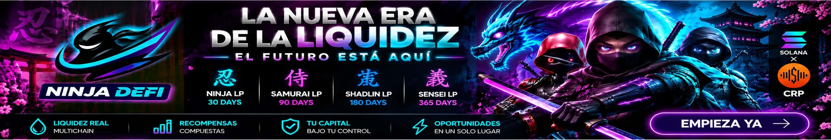 Ninja DeFi on Solana: Ninja, Samurai, Shadlin and Sensei liquidity pools